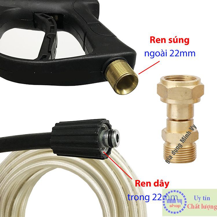 Khớp xoay chống xoắn dây phun xịt của máy rửa xe áp lực cao-KCX-T22N22
