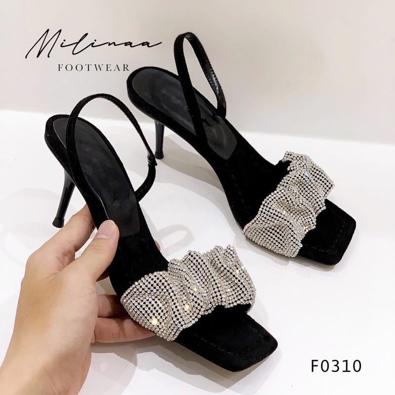 CAO GÓT SLINGBACK BẢN NHÚNG ĐÁ F0310