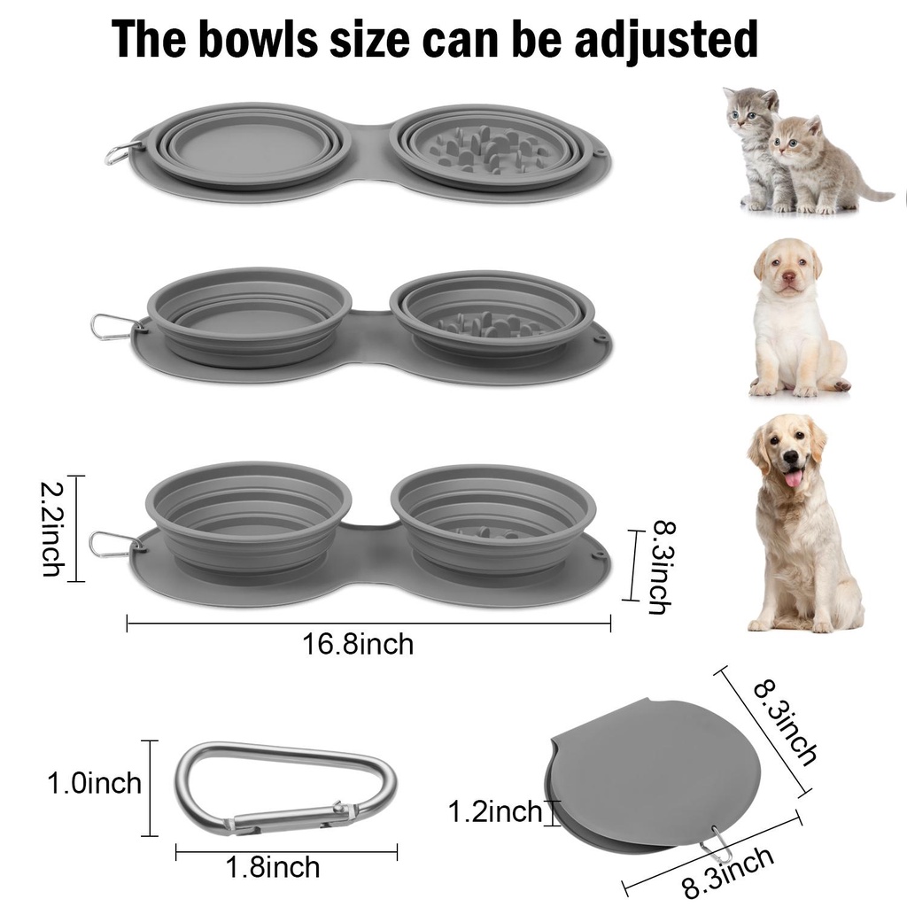 Tô Ăn Cho Chó Mèo LAYOR1 Bằng Silicon Có Thể Gấp Gọn Tiện Dụng Mang Theo Du Lịch