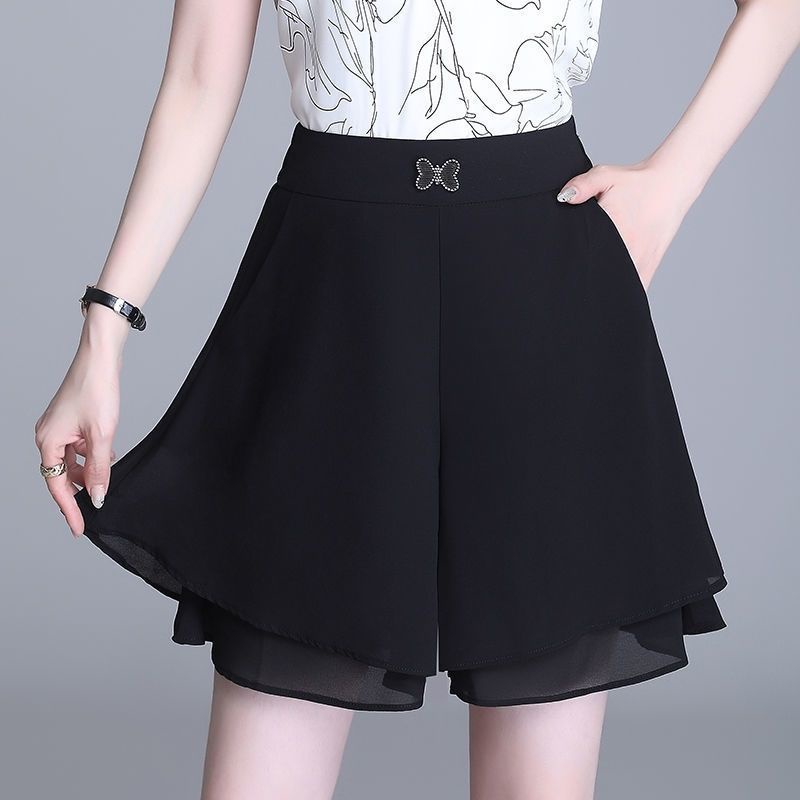 Quần Short Voan Ống Rộng Lưng Cao Thời Trang Mùa Hè Dành Cho Nữ