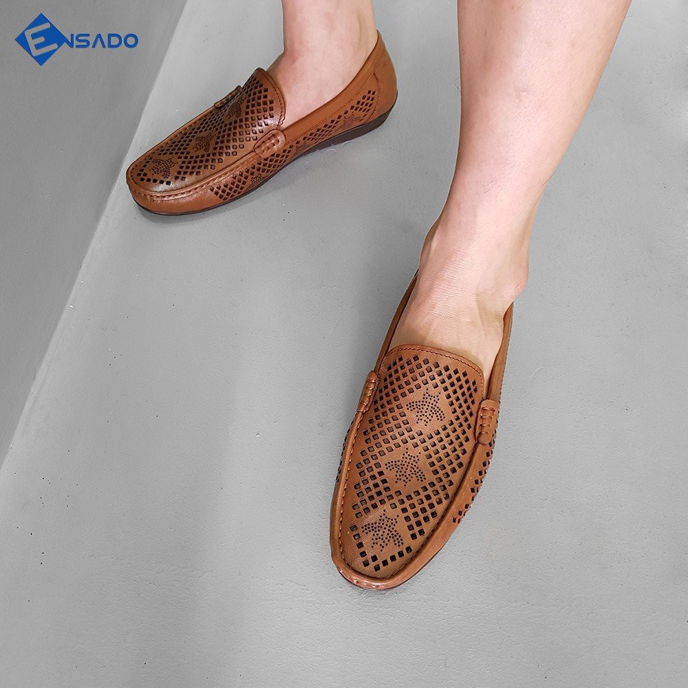 Giày Mọi Hè Giày Mùa Hè Nam Da Bò Thật Đẹp Cực Thoáng Ensado MH3016