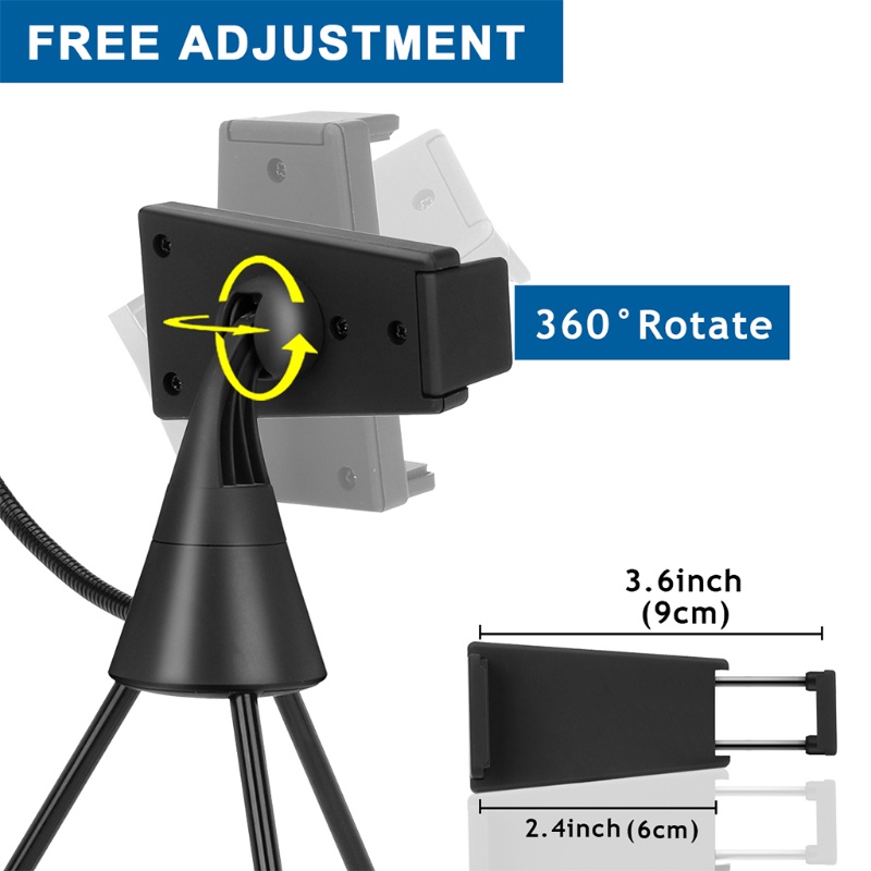 Giá Đỡ Đèn LED Chụp Ảnh Selfie Kèm Chân Tripod Điều Khiển Từ Xa 3 Màu Tùy Chọn