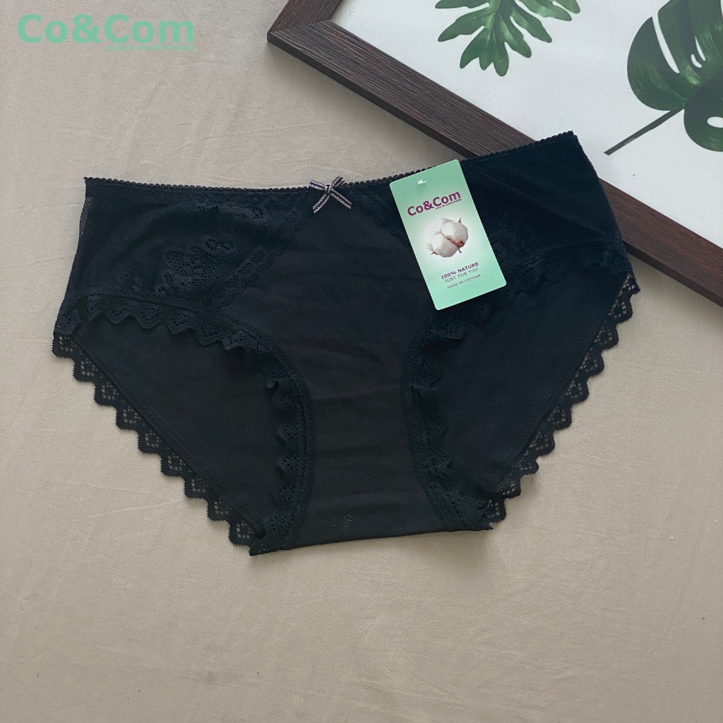 Quần Lót Nữ Cotton Phối Ren Nhẹ Nhàng Thoáng Khí Co&Com NO9066 Thông Hơi Kháng Khuẩn Cao Cấp | BigBuy360 - bigbuy360.vn