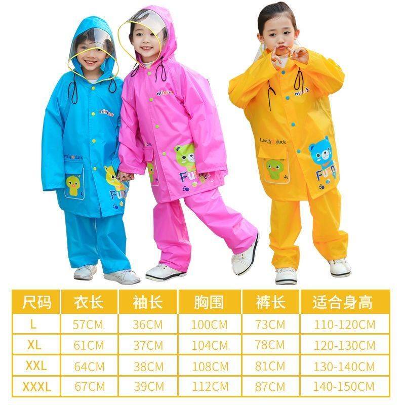 Bộ Áo Mưa + Quần Dài Chống Thấm Nước Thiết Kế Dễ Thương Cho Bé Trai Và Gái