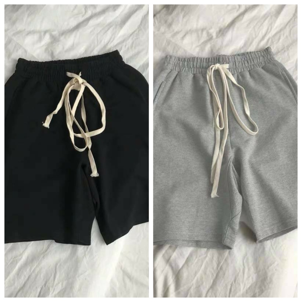 Quần đùi Unisex cạp chun BASIC quần short nam nữ thể thao buộc dây đi chơi chất thun mềm mát - CUTEZOO