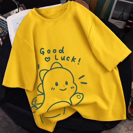 Áo thun tay lỡ-áo thun unisex-áo thun phong rộng họa tiết siêu dễ thương good luck
