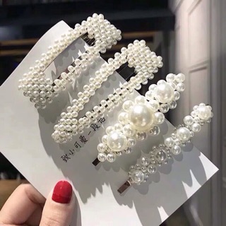 Set 4 kẹp tóc đính hạt ngọc siêu hot