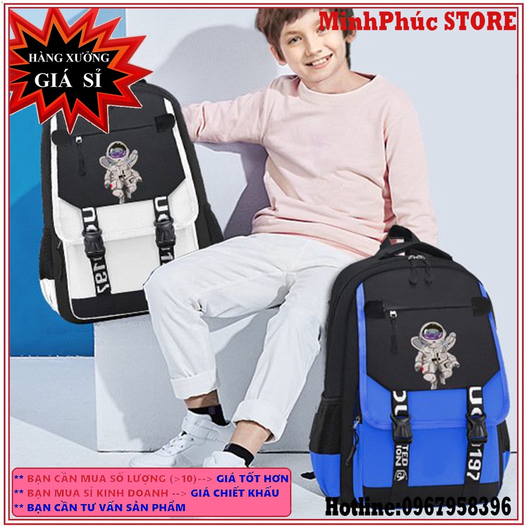 Cặp sách hình Phi hành gia ba lô Hàn Quốc theo xu hướng của nam cho học sinh trung học cơ sở lớp 3 trở lên Năng Động
