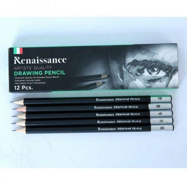 [Rẻ Vô Địch] Bút chì đen mỹ thuật cao cấp Renaissance Thái Lan