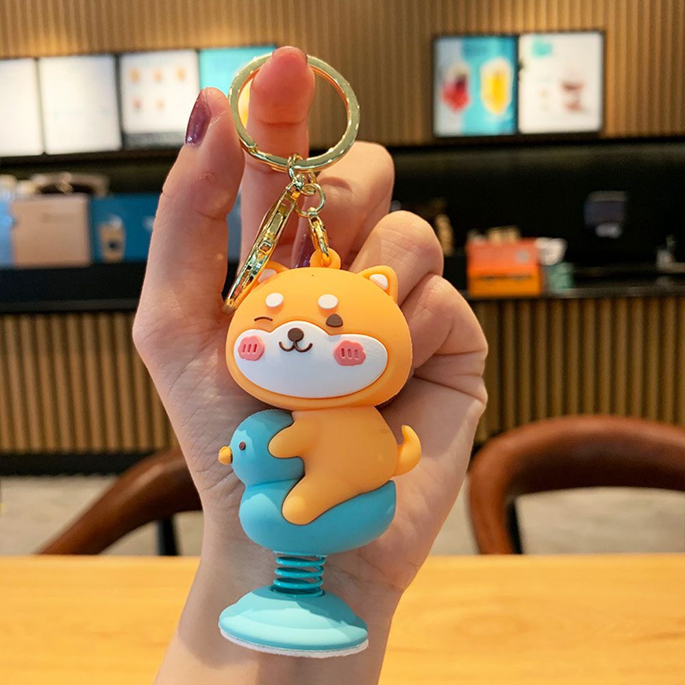 Móc khóa silicon thiết kế kiểu chú chó Shiba Inu đáng yêu