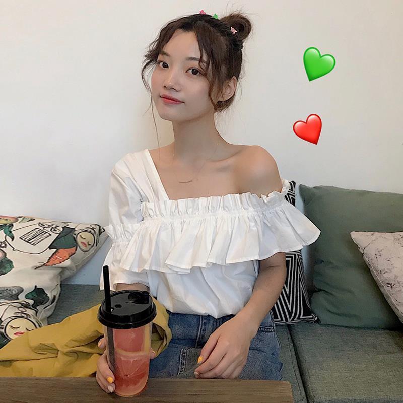 Áo trễ vai nhún bèo dễ thương thời trang dành cho nữ