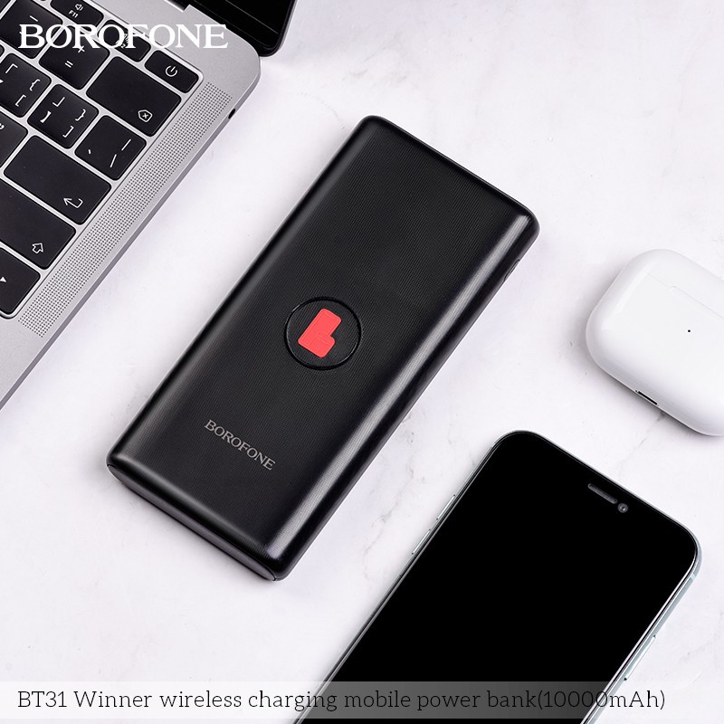 PIN DỰ PHÒNG KIÊM SẠC KO DÂY BOROFONE BT31 10.000MAH, Giá tháng 10/2020