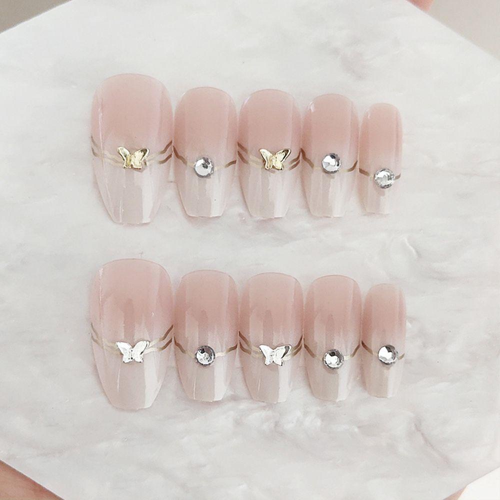 Hộp 24 Móng Tay Giả Đầu Vuông Có Thể Tháo Rời