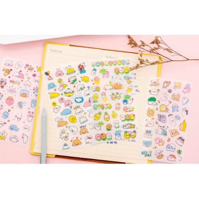 Set 6 tấm sticker hải cẩu ST04 95