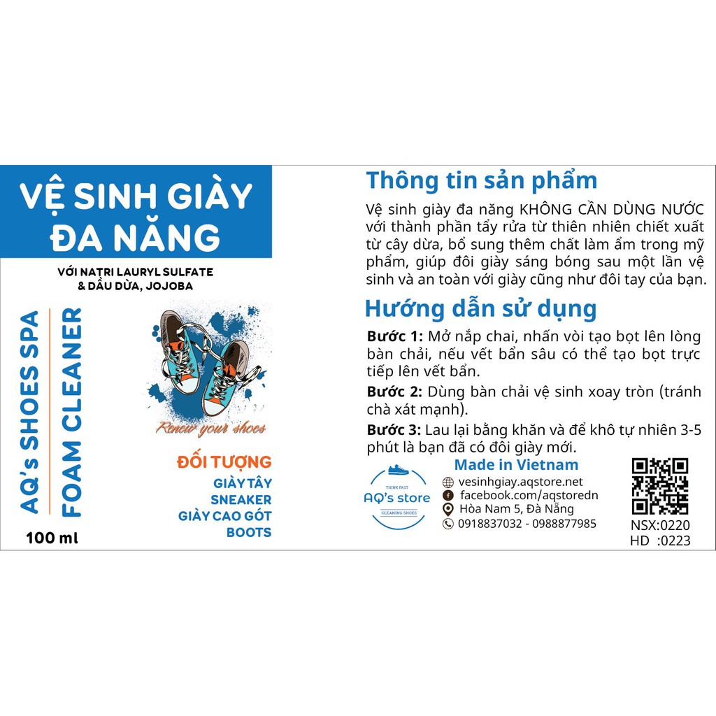 Bình vệ sinh giày siêu sạch