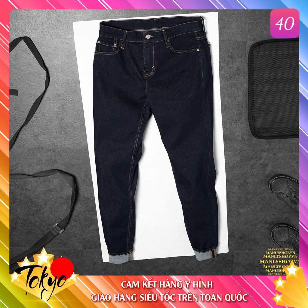 Quần jean nam xanh đen trơn không rách gối chất bò cao cấp co dãn 4 chiều cực đẹp, quần rin nam mới đẹp TK24 Nhiều mẫu