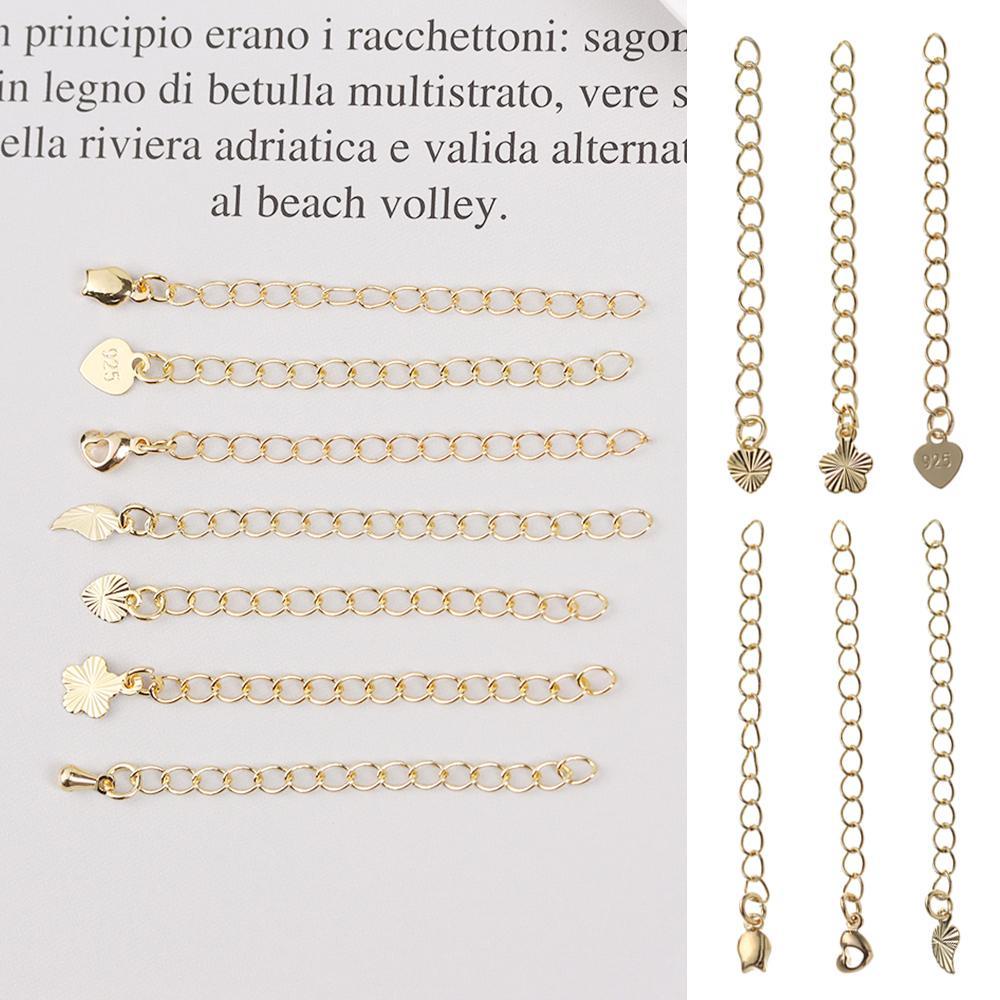 NIUYOU Set 5 Đuôi Dây Xích Nối Dài Trang Sức Mạ Vàng 18k