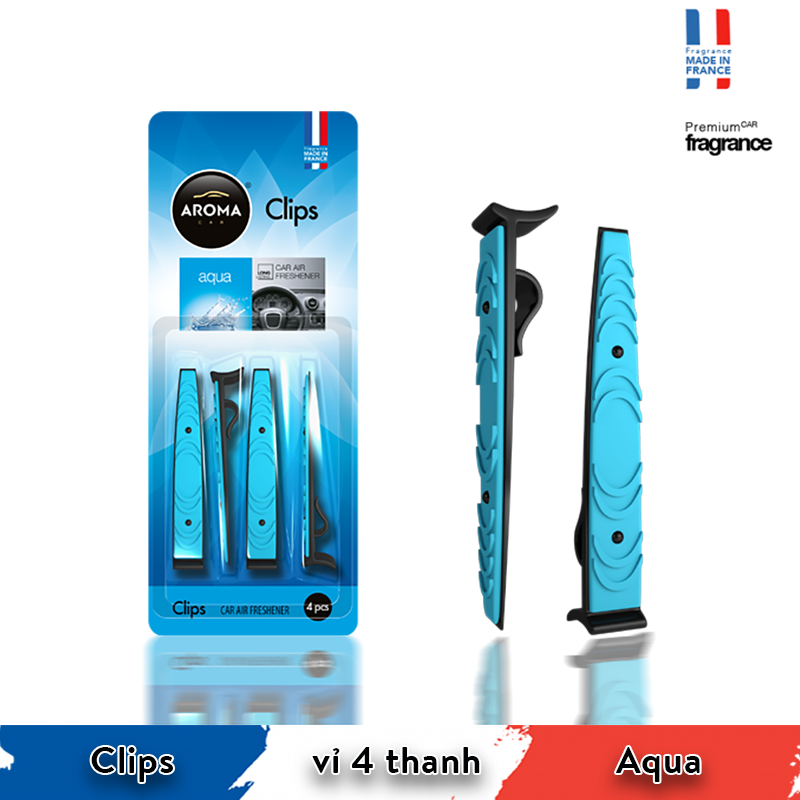 [Nhập Khẩu EU] Gài cửa gió ô tô Aroma Car Clip 4 thanh/hộp