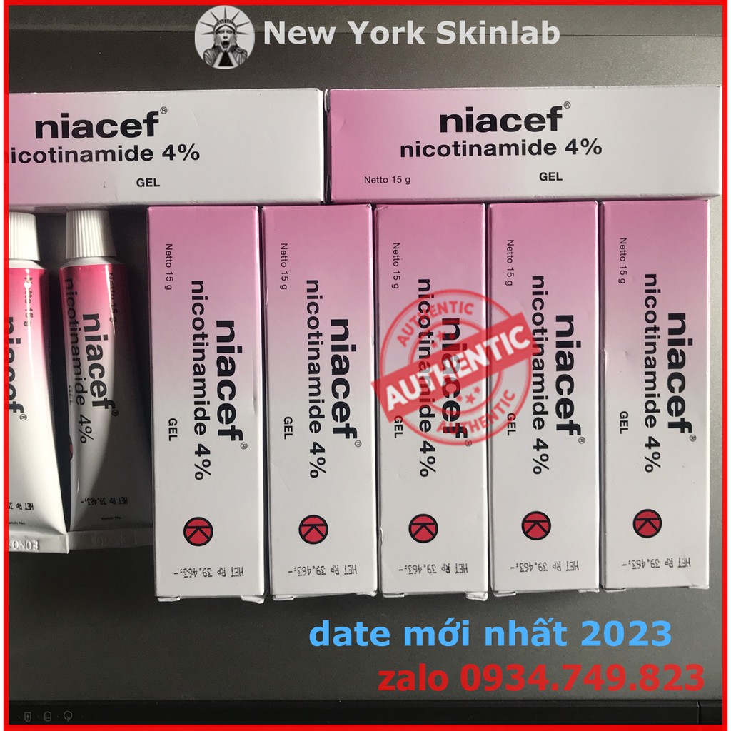 Niacef gel (15g) - 4% niacinamide, kem dưỡng ẩm, phục hồi, kiềm dầu