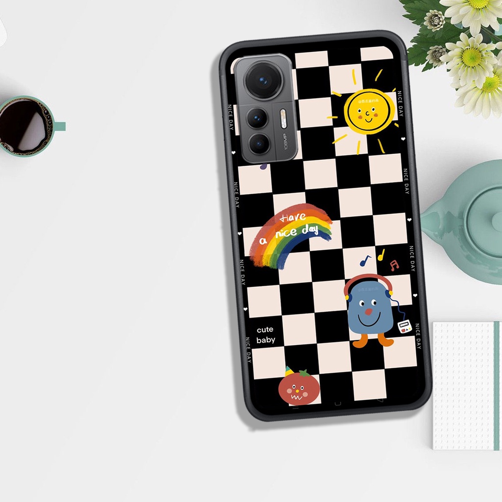 ỐP Lưng Xiaomi MI 12 LITE, In Hình Black Heart Ngỗ Nghĩnh, Đẹp.
