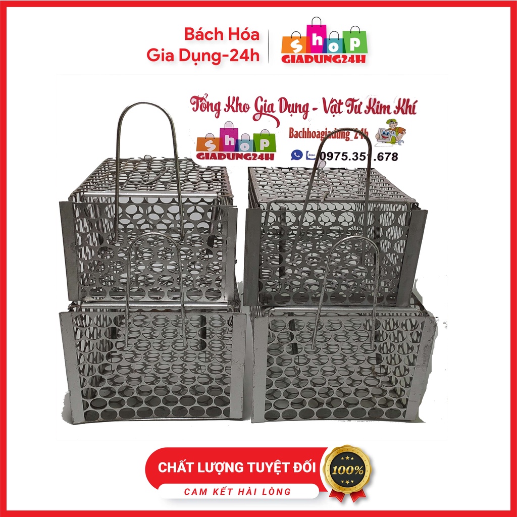 Bẫy chuột lồng sắt cỡ nhỏ 20x13x13cm -hàng sắt Nam Đinh Có thể tái sử dụng-Giadung24h