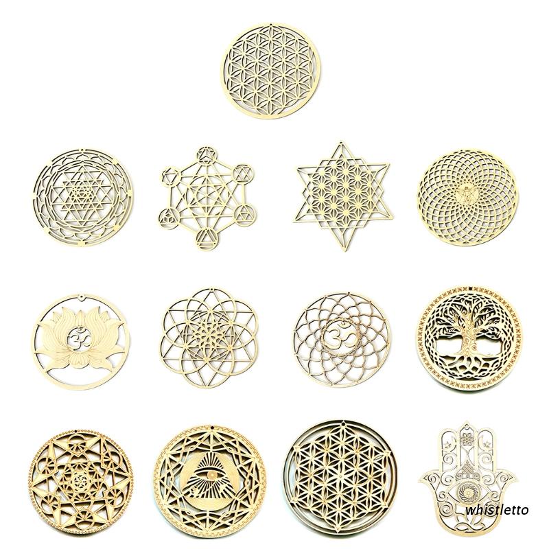 Tấm bảng treo tường trang trí thiết kế biểu tượng thần thánh nghệ thuật bằng gỗ dùng trong phòng tập yoga/thiền định