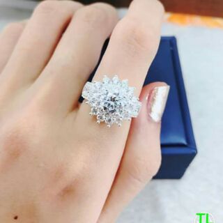 Nhẫn bạc ta hoa cúc