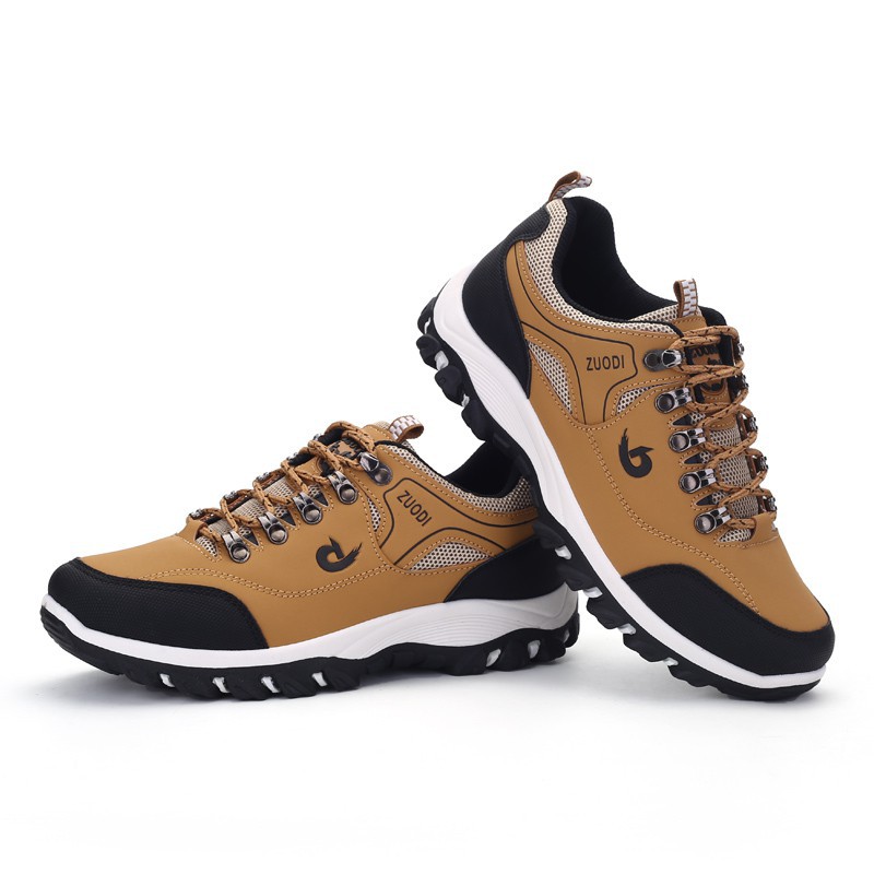 Outdoor Cool Mens Genuine Leather Walking Shoes Artificial Mountain Simple