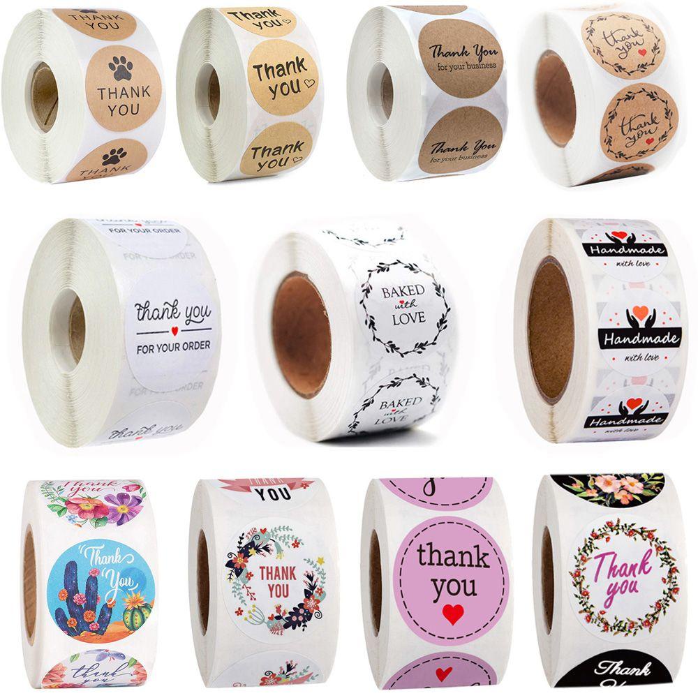 SUYO Cuộn 500 Nhãn Dán Tròn In Chữ Thank You Dùng Trang Trí Quà Tặng