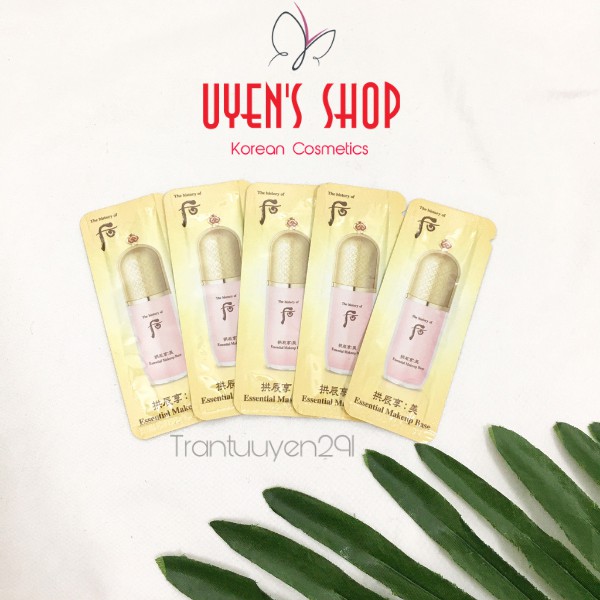 Sample kem lót trang điểm The Whoo Essential Make Up Base (pink) 1ml