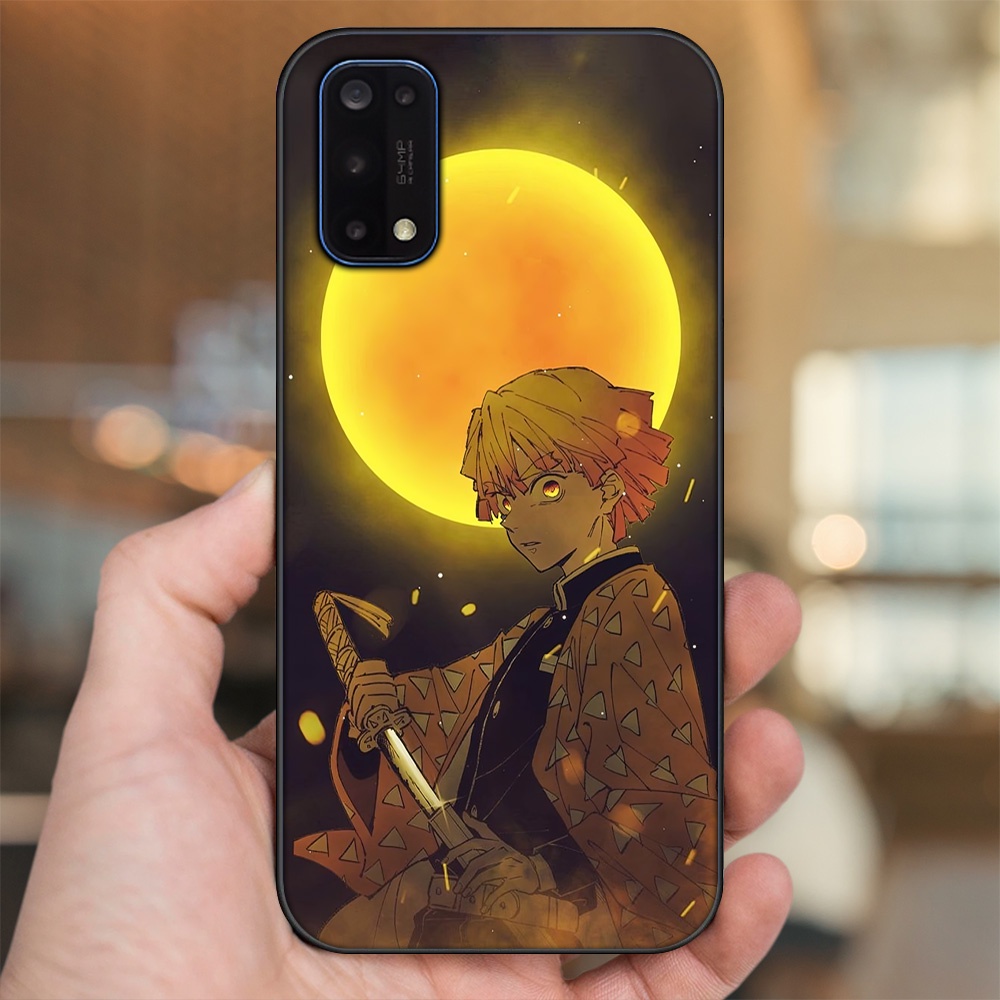 Ốp lưng Realme 7 Pro viền đen in hình Zenitsu Kimetsu no Yaiba