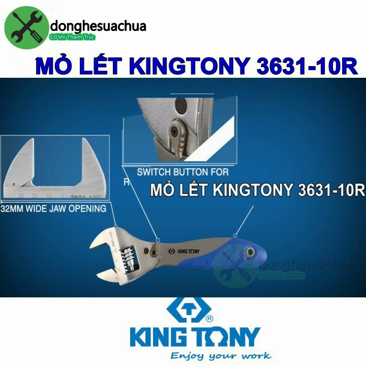 Mỏ lết Kingtony 3631-10R vặn ốc nhanh hơn 60% thông thường