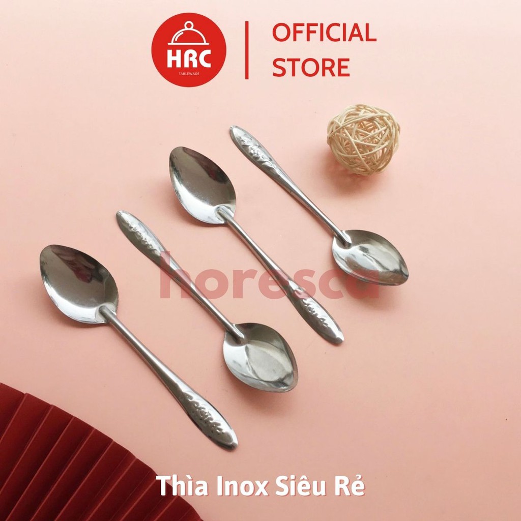 Thìa inox, muỗng ăn phở cháo, siêu rẻ cán hoa hồng