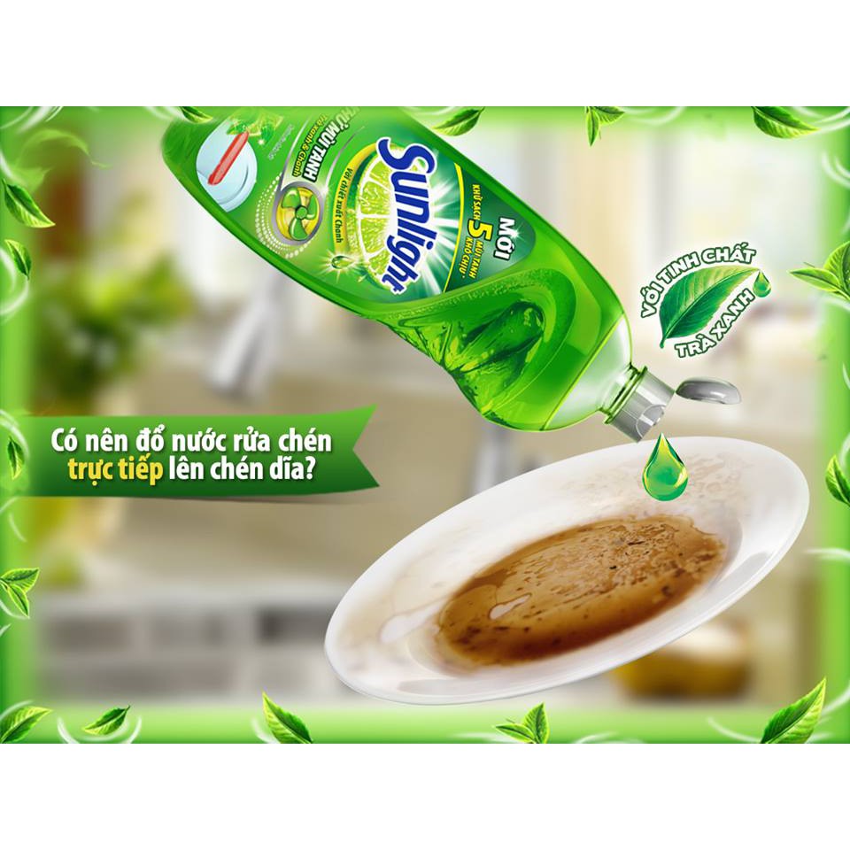 Chai nước rửa chén SUNLIGHT  Trà xanh Matcha/Chanh/ Lô Hội