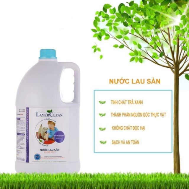 Nước lau sàn hữu cơ Layer Clean hương quế 5l