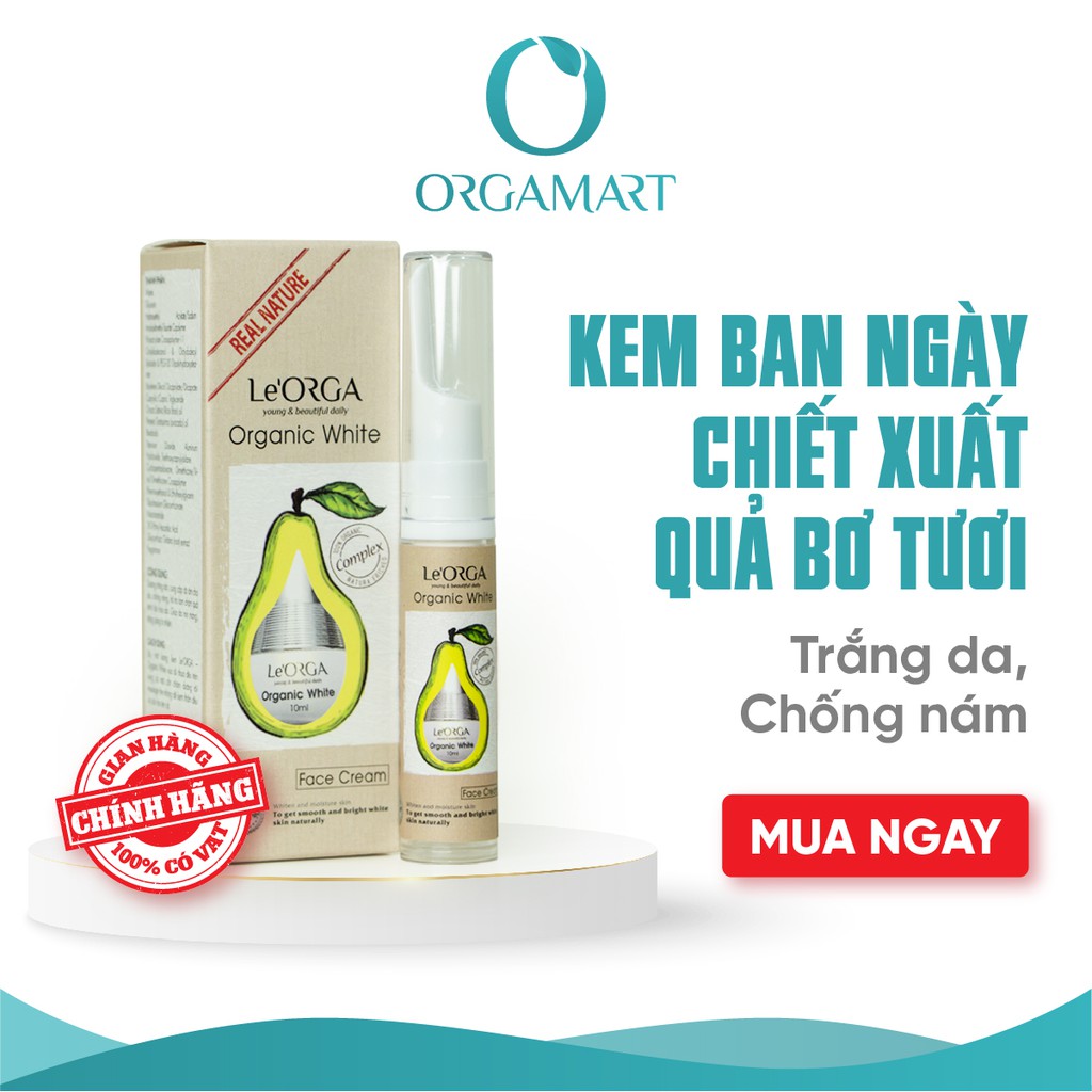 Kem Dưỡng Trắng Da Ban Ngày Le'Orga - 3 Trong 1 Cho Da Khô, Nhạy Cảm Giúp Trắng Da, Chống Nắng, Trẻ Hóa 10ml