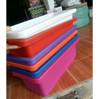 5 cái  khay chữ nhật màu trắng trồng hoa tiện lợi 48cm x20cm x16cm