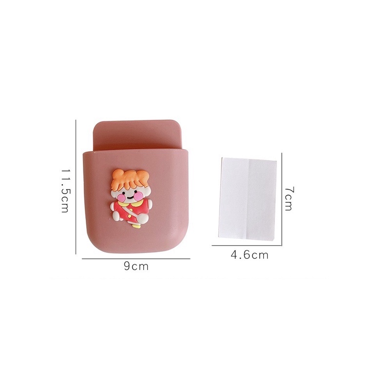 Hộp dán tường đựng điều khiển, điện thoại có lỗ cắm sạc treo tường tiện lợi, gọn gàng