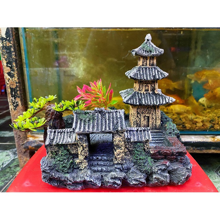 TIỂU CẢNH TRANG TRÍ HỒ CÁ NON BỘ 17X11X17CM