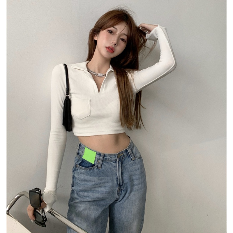 Áo khoác tay dài cổ bẻ dáng ôm thời trang mùa thu