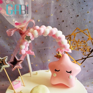 Topper cổng bông trang trí bánh