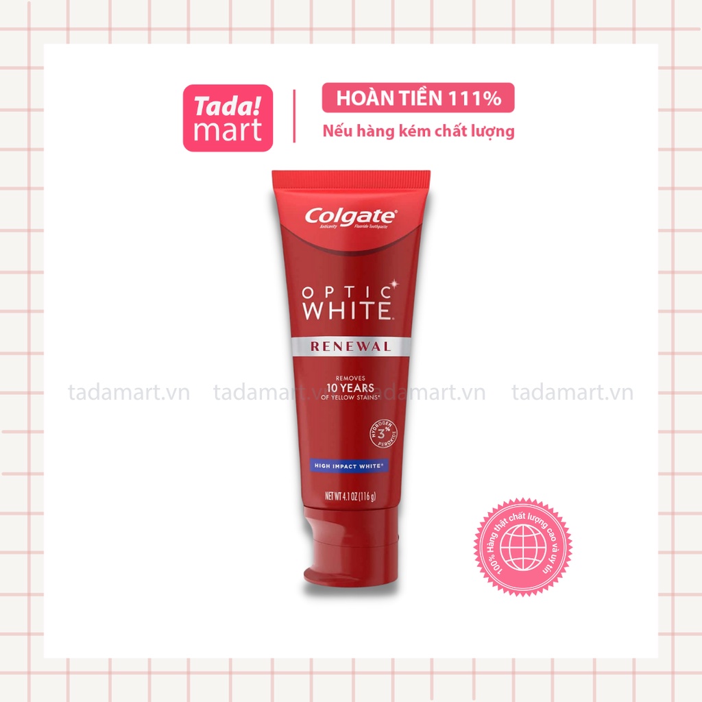 Kem Đánh Răng Làm Trắng Colgate Optic White Renewal 116g Hàng Mỹ