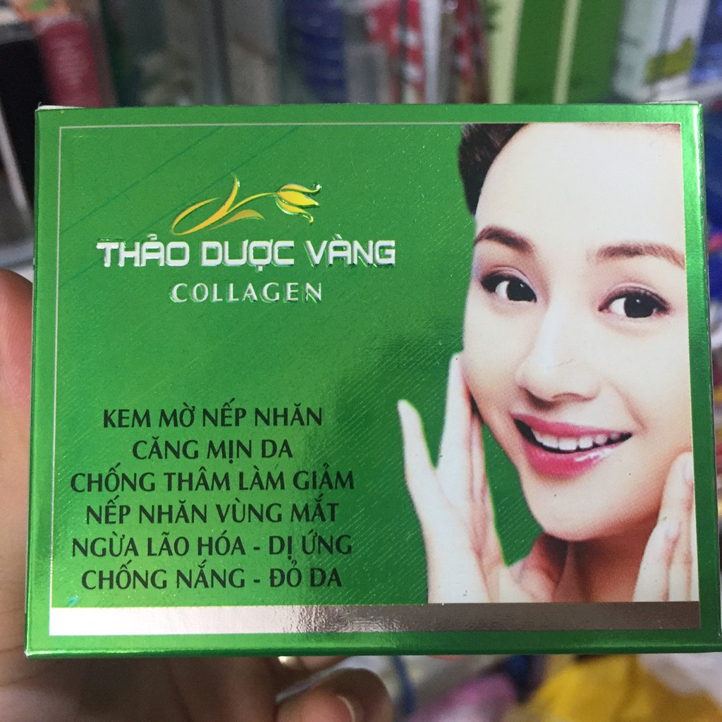 Kem THẢO DƯỢC VÀNG mờ nếp nhăn căng mịn da, chống thâm, ngừa lão hóa, đỏ da giá bao bì 179k XANH LÁ