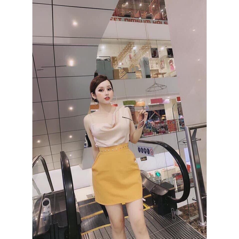 [Mã WASTHOT giảm 15K đơn bất kì] [SIÊU SALE] SÉT ÁO CỔ ĐỔ CHÉO VAI + VÁY ĐÍNH CƯỜM THỜI TRANG ARAVA SA04 | BigBuy360 - bigbuy360.vn