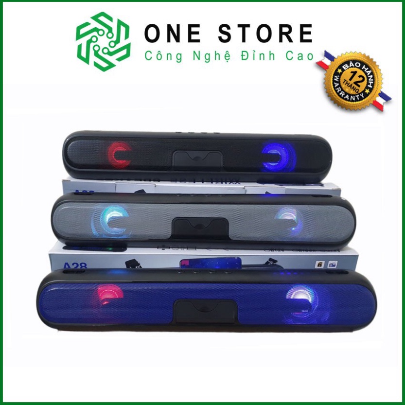 Loa Bluetooth Không Dây Dáng Dài A28, Loa Mini, Âm Thanh Chất Lượng, Hỗ Trợ Cắm Thẻ Nhớ, USB - BH 12 Tháng ONESTORE