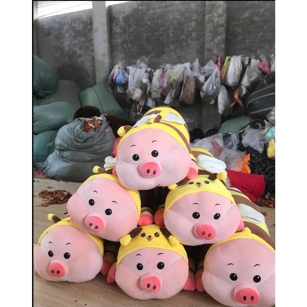 Gấu bông lợn biến hình ong, gối ôm hình thú nhồi bông cho bé, heo bông cực kì dễ thương TK03