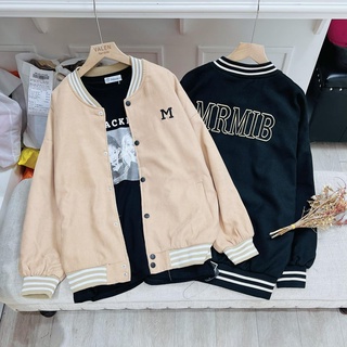 Áo khoác bomber thêu chữ M