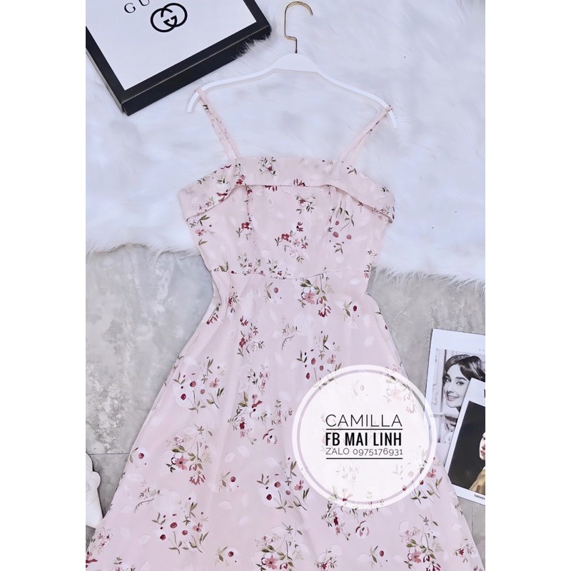 ⚡️BÁN SỈ⚡️Đầm voan hoa 2 dây hồng nhạt | BigBuy360 - bigbuy360.vn