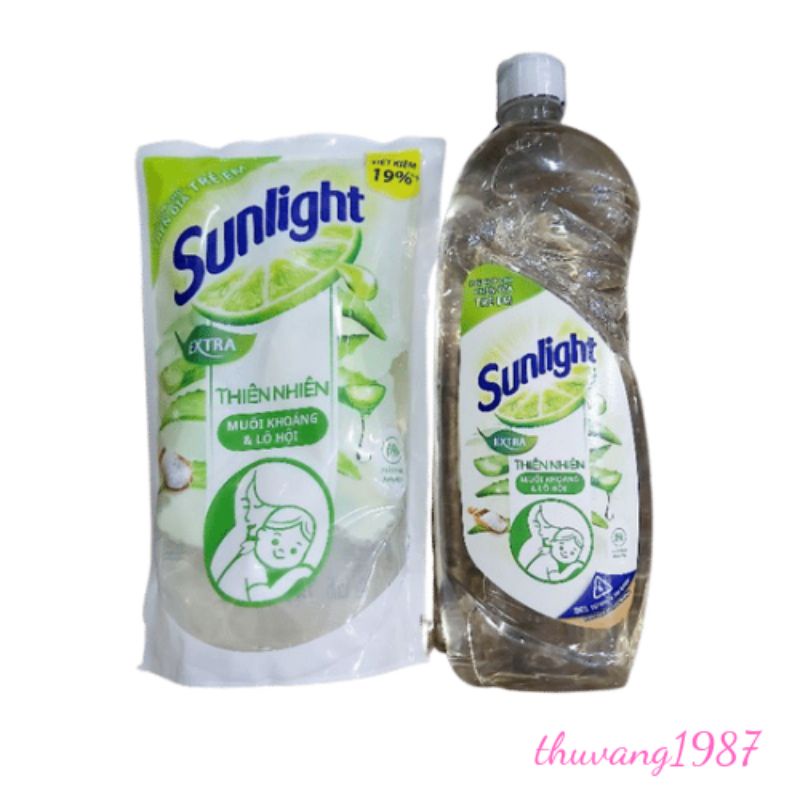 Now Ship - Rửa chén sunlight túi 750ml muối khoáng và lô hội