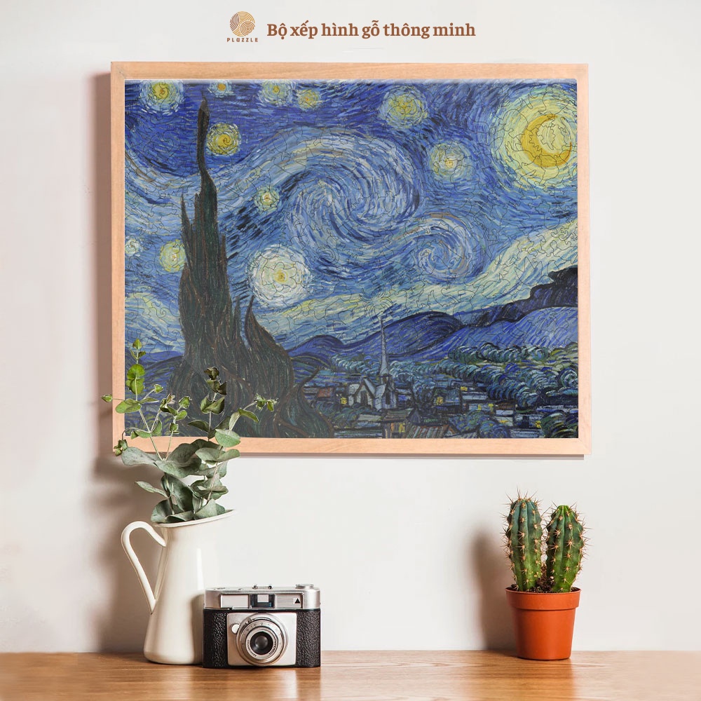 Bộ Xếp Hình Gỗ Thông Minh PLUZZLE hình 500 miếng ghép - PZ232 - Đêm đầy sao The Starry Night - De Sterrennacht